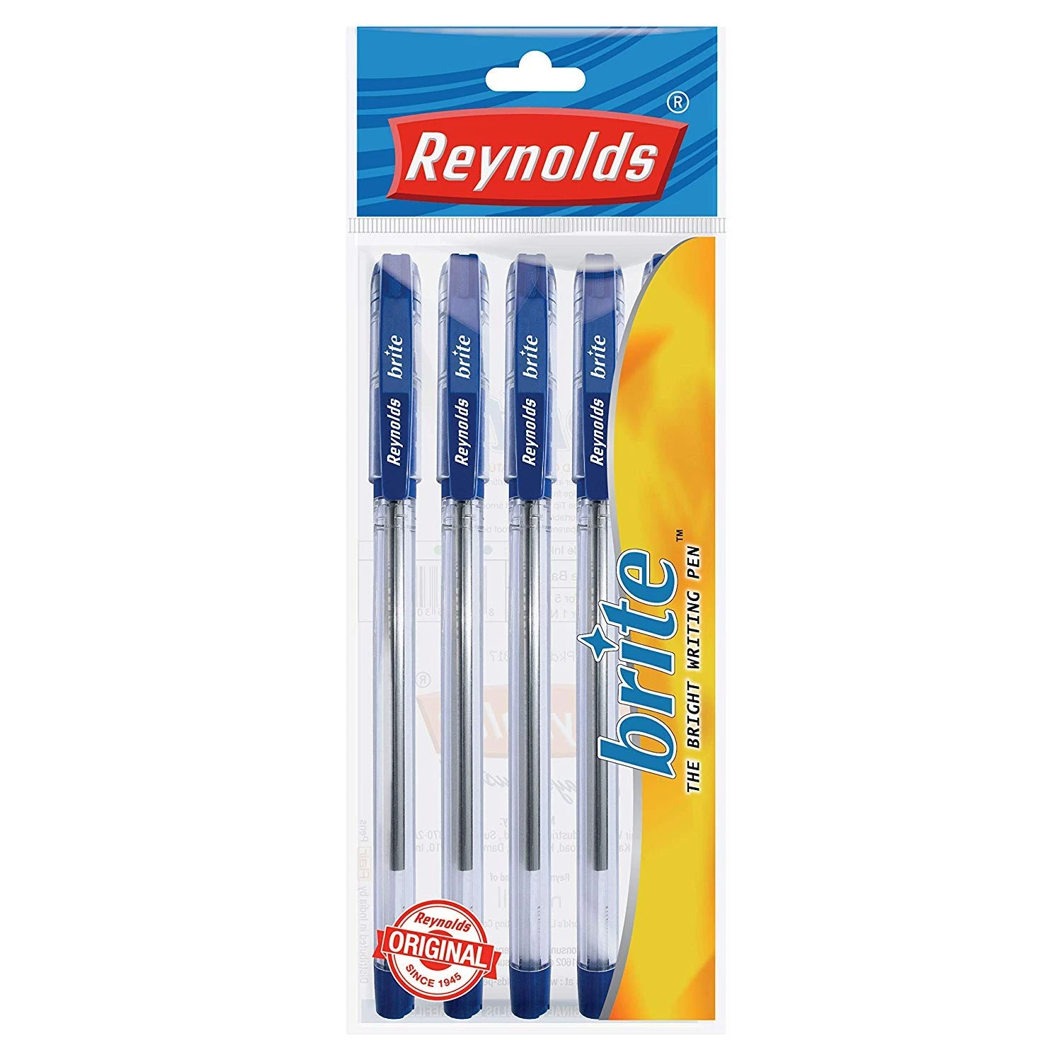 Reynolds Brite Ball Pen - Pack in 5 Pen (Blue)